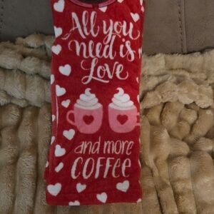 Kitchen Dish Towels Red Love Coffee Kit